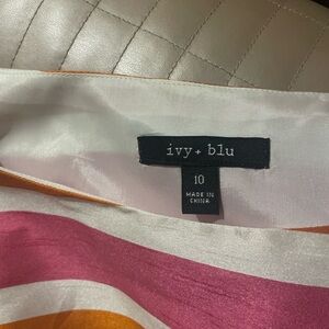 Ivy + Blu Vibrant Midi Dress in Pink and Orange